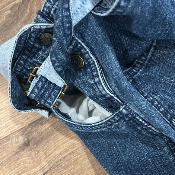 Talbots bib overalls boys 18 months tool theme 100% cotton denim blue - Picture 9 of 10